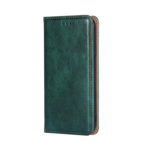 OPPO A57 4G 2022 Gloss Oil Solid Color Magnetic Flip Leather Phone Case(Green)