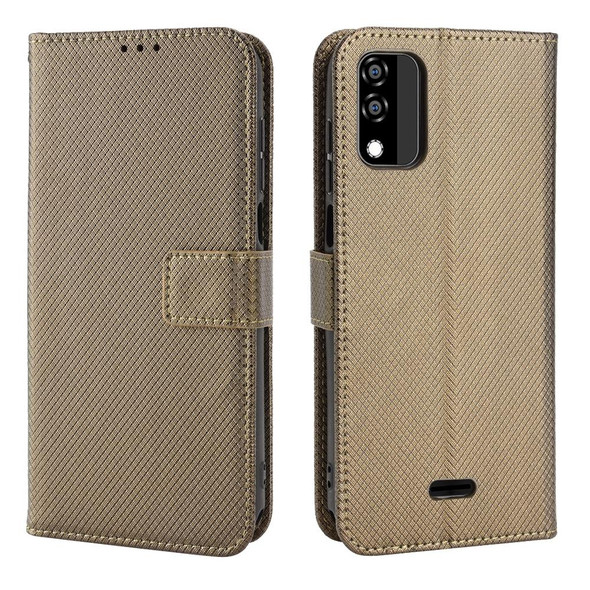 BLU C5 Max 2022 Diamond Texture Leatherette Phone Case(Brown)