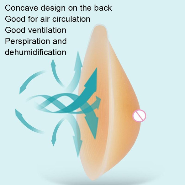 Postoperative Rehabilitation Drop-Shaped Silicone Fake Breast, Size: CT14 900g(Skin Color)