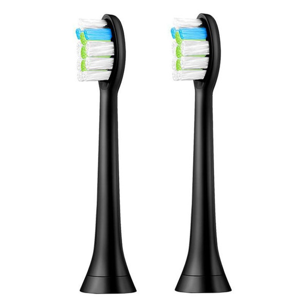 2 PCS Toothbrush Head - Philips HX3/HX6/HX9 Series(Double Effect Black)