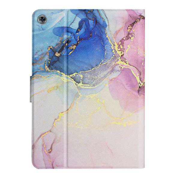 Huawei MatePad T8 Marble Pattern Leather Tablet Case(Pink Blue)