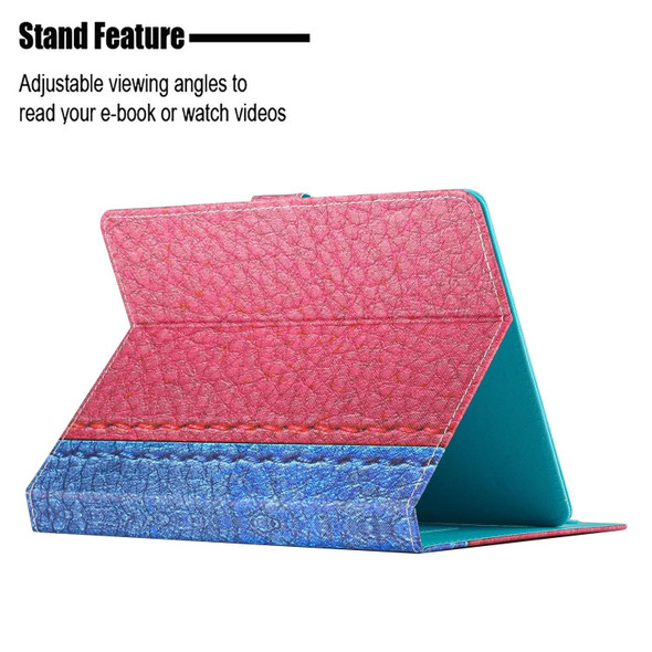 8 inch Tablet Stitching Solid Color Leatherette Tablet Case(Rose Red)