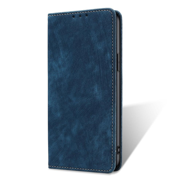 OPPO Find X5 RFID Anti-theft Brush Magnetic Leather Phone Case(Blue)