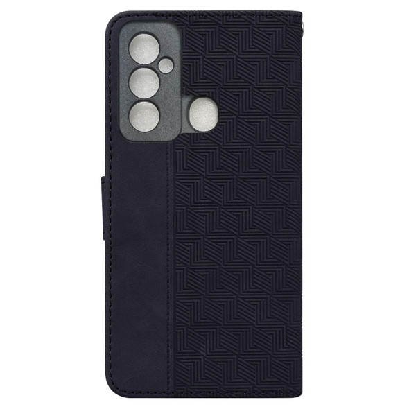 Tecno Spark 6 GO Geometric Embossed Leather Phone Case(Black)