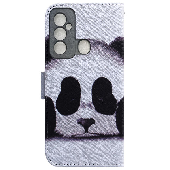 Tecno Spark 6 GO Coloured Drawing Leather Phone Case(Panda)