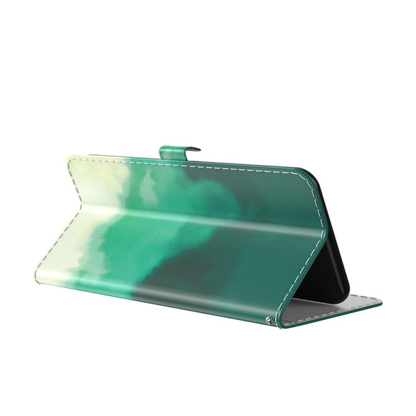 Tecno Camon 19 Pro 5G Watercolor Pattern Horizontal Flip Leather Phone Case(Cyan Green)