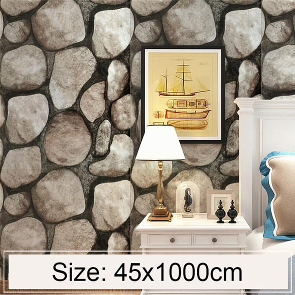 Boulder Creative 3D Stone Brick Decoration Wallpaper Stickers Bedroom Living Room Wall Waterproof Wallpaper Roll, Size: 45 x 1000cm