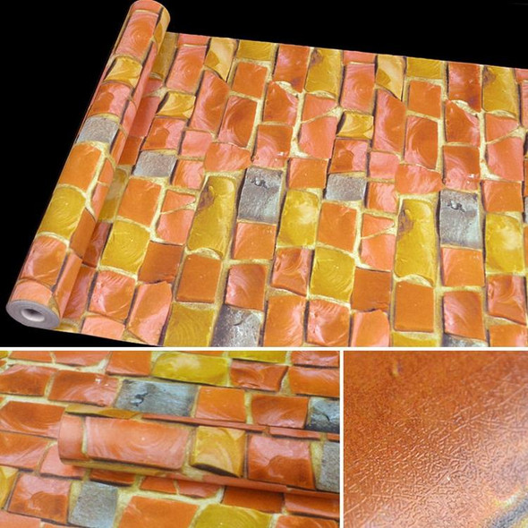 Colored Stone Creative 3D Stone Brick Decoration Wallpaper Stickers Bedroom Living Room Wall Waterproof Wallpaper Roll, Size: 45 x 1000cm