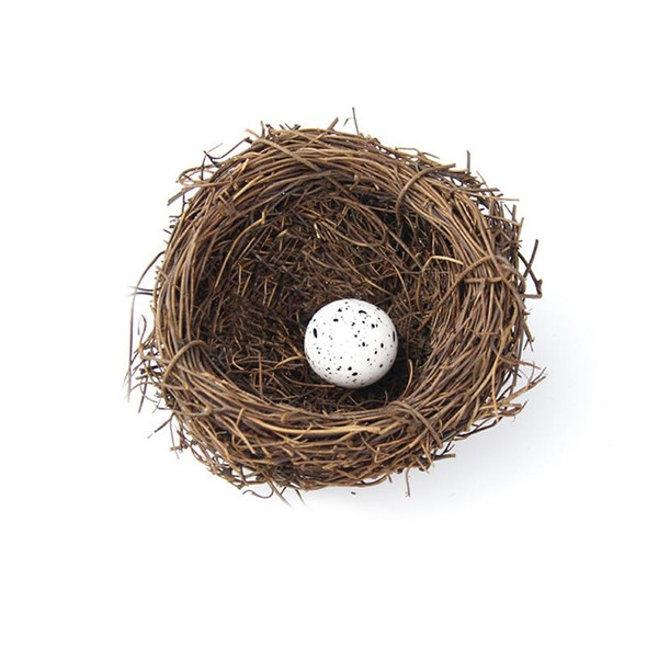 8cm Simulation Bird Nest + 1 PCS Bird Egg Holiday Decoration