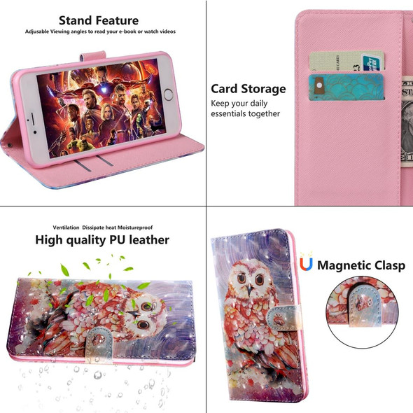 3D Painting Pattern Coloured Drawing Horizontal Flip TPU + PU Leatherette Case with Holder & Card Slots & Wallet - Motorola MOTO G7 Play EU /  US Version(Tiger)