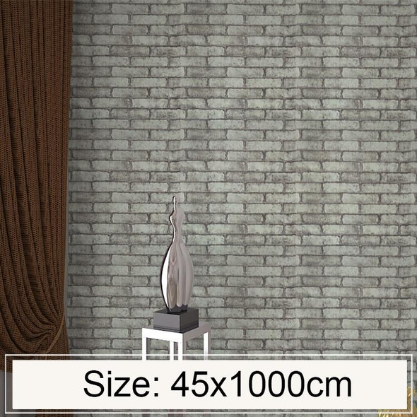 New Gray Brick Creative 3D Stone Brick Decoration Wallpaper Stickers Bedroom Living Room Wall Waterproof Wallpaper Roll, Size: 45 x 1000cm