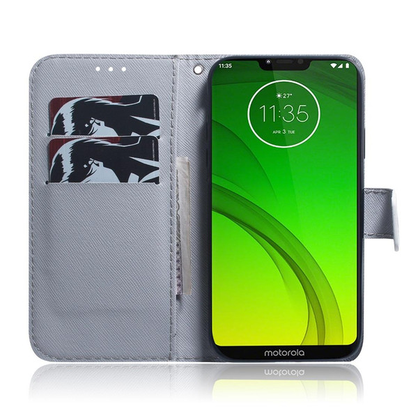 Tiger Pattern Coloured Drawing Horizontal Flip Leather Case for Motorola Moto G7 Power, with Holder & Card Slots & Wallet