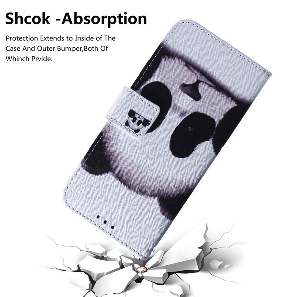 Panda Pattern Coloured Drawing Horizontal Flip Leather Case for Motorola Moto G7 Play, with Holder & Card Slots & Wallet