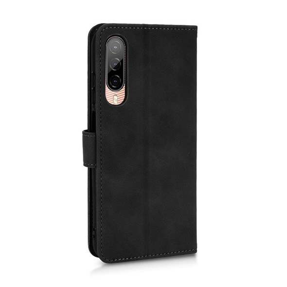 HTC Desire 22 Pro Skin Feel Magnetic Flip Leather Phone Case(Black)