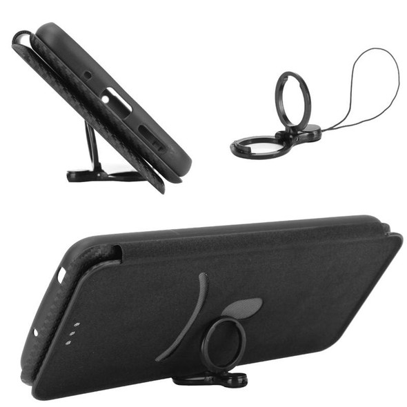 HTC Desire 22 Pro Carbon Fiber Texture Magnetic Flip Leather Phone Case(Black)