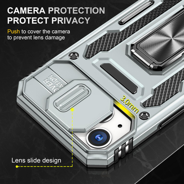 Armor PC + TPU Camera Shield Phone Case - iPhone 13(Grey)