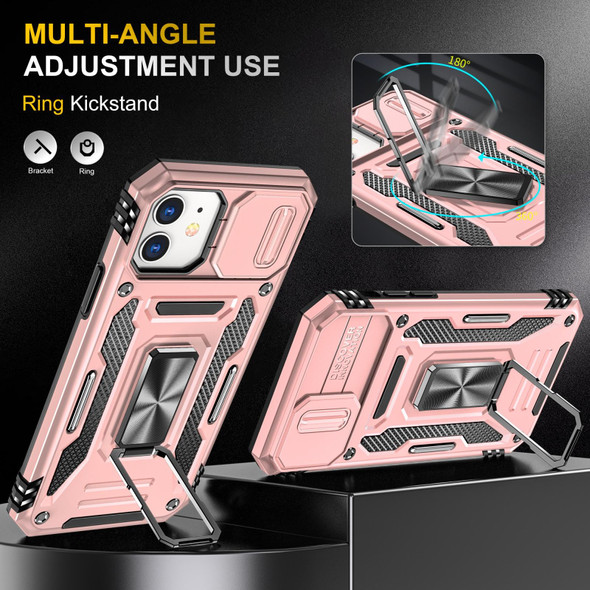 Armor PC + TPU Camera Shield Phone Case - iPhone 12(Rose Gold)