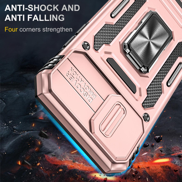 Armor PC + TPU Camera Shield Phone Case - iPhone 12(Rose Gold)