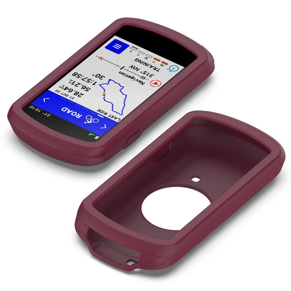 Garmin Edge 1040 Full Back Cover Stopwatch Silicone Case(Wine Red)