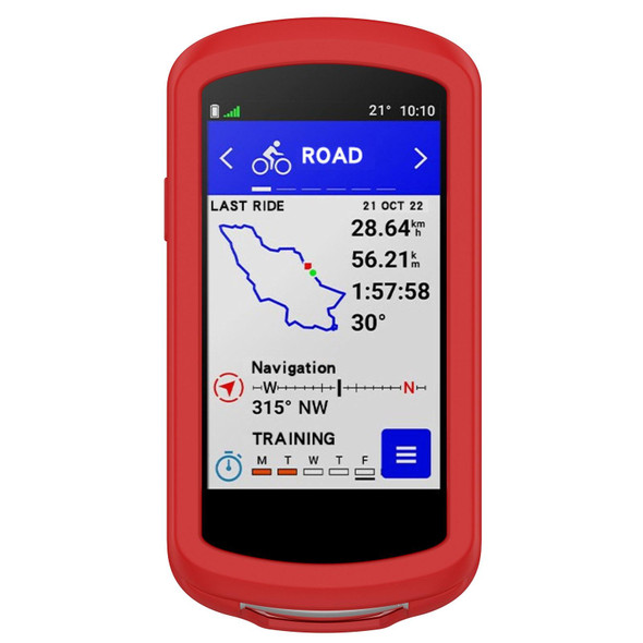 Garmin Edge 1040 Full Back Cover Stopwatch Silicone Case(Red)