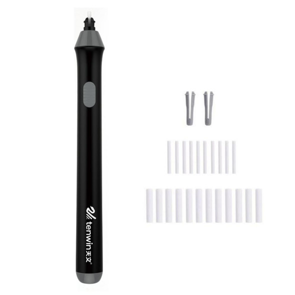 Tenwin 8302 Adjustable Electric Eraser With Rubber Refills - Sketch Drawing Erasing(Black)