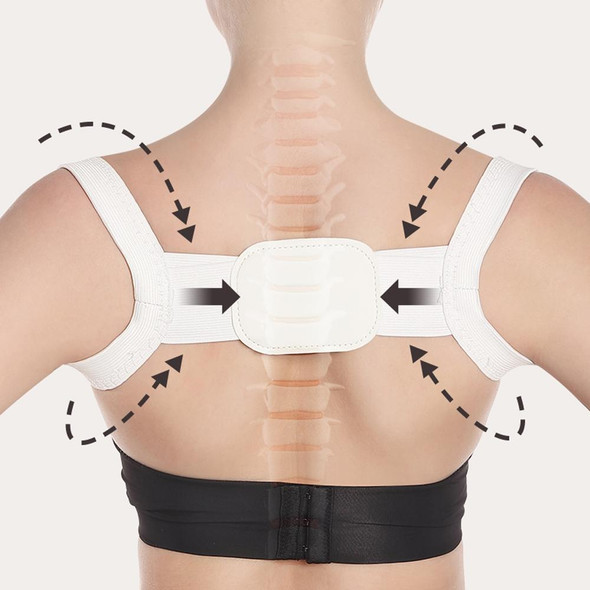 Adjustable Women Back Posture Corrector Shoulder Support Brace Belt Health Care Back Posture Belt, Size:XL (White)