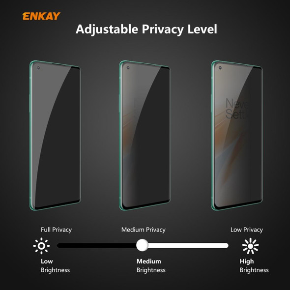 ENKAY Hat-Prince 0.26mm 9H 3D Curved Heat Bending Privacy Anti-spy Full Screen Tempered Glass Film