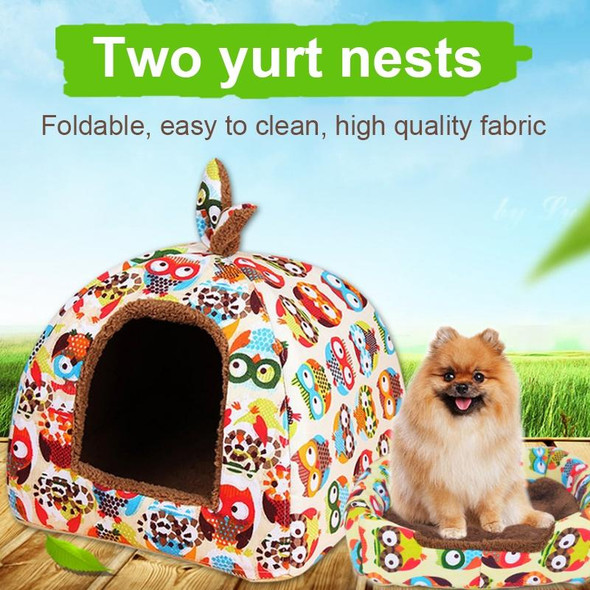 Removable and Washable Closed Four Seasons Universal Warm Pet Nest Dog Bed, Size:M(Ary Green)