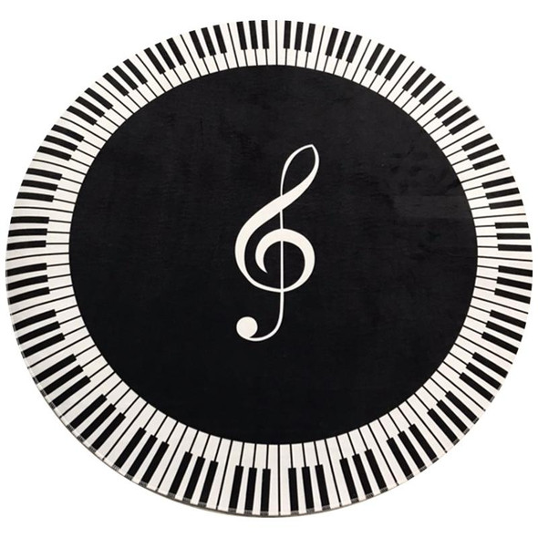 Music Symbol Piano Key  Round Carpet  Home Bedroom Mat Floor Decoration Rug, Diameter: 60cm(Round Piano)