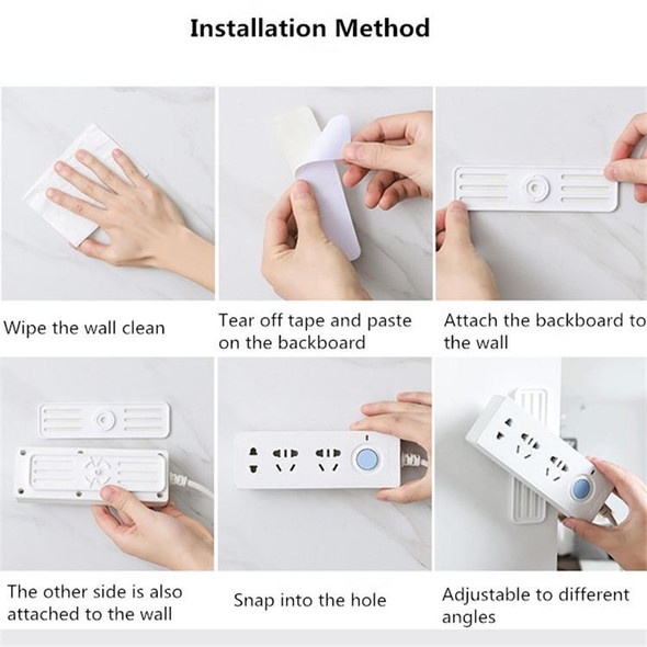 2 PCS Household No-Punching Socket Holder Remote Control Wall-mounted Sticker Holder