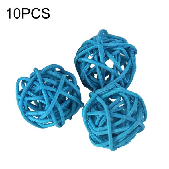 10 PCS Artificial Straw Ball - Birthday Party Wedding Christmas Home Decor(Blue)