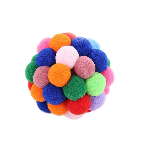 3 PCS Colorful Handmade Bells Cat Bouncy Ball Pet Toy, Size:M