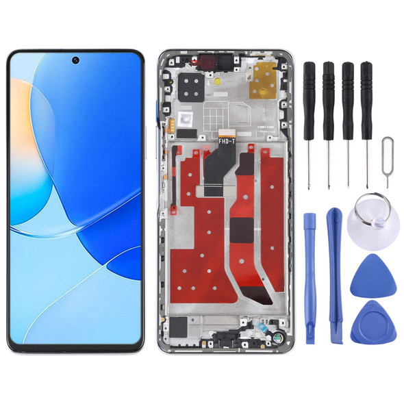 Original LCD Screen and Digitizer Full Assembly with Frame for Huawei Nova 9 SE (Silver)