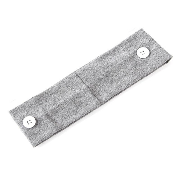 3 PCS Stretch Button Yoga Headband Can Hang Mask(Light Gray)