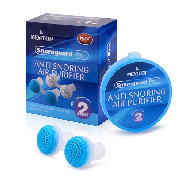 2 PCS 2 in 1 ABS Silicone Anti Snoring Air Purifier(Blue)