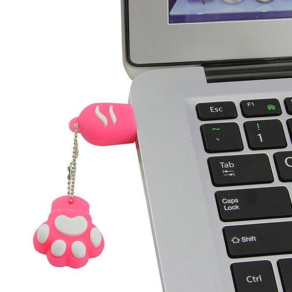 8GB Bear Paw Shaped Silicone USB 2.0 Flash Disk with Anti Dust Cup(Red plum)