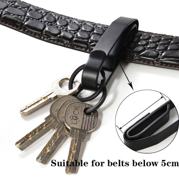 Key Clamp Belt Buckle Stainless Steel EDC Outdoor Buckle(Black)