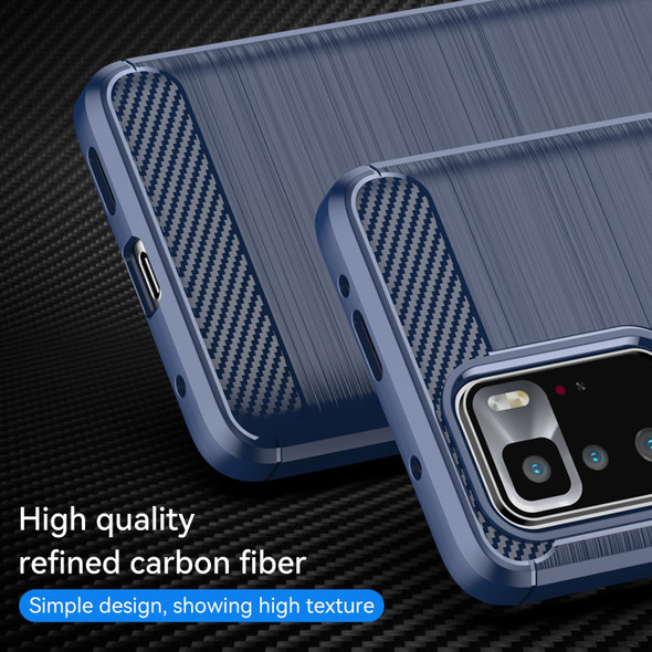 Xiaomi Poco X3 GT Brushed Texture Carbon Fiber TPU Phone Case(Blue)