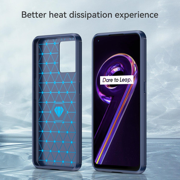 Realme 9 Brushed Texture Carbon Fiber TPU Phone Case(Blue)