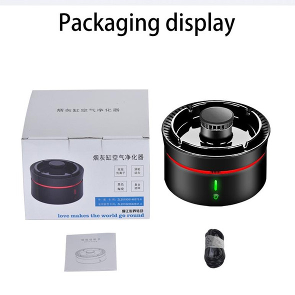 Ashtray Air Purifier Office Coffee Desk Remove Second-Hand Smoke And Haze PM2.5 Air Purifier(Ceramic Black)