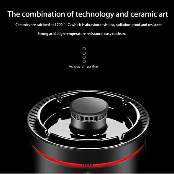 Ashtray Air Purifier Office Coffee Desk Remove Second-Hand Smoke And Haze PM2.5 Air Purifier(Ceramic White)