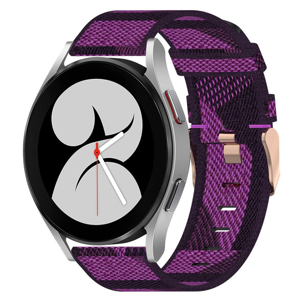 Samsung Galaxy Watch4 40mm 20mm Nylon Woven Watch Band(Purple)