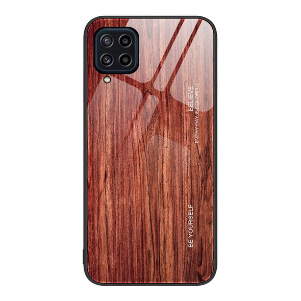 Samsung Galaxy M32 Wood Grain Glass Protective Phone Case(M05)