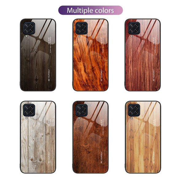 Samsung Galaxy M32 Wood Grain Glass Protective Phone Case(M05)