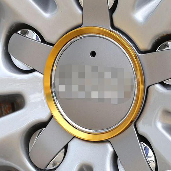 4 PCS Car Aluminum Wheel Hub Deroration Ring - Audi(Gold)