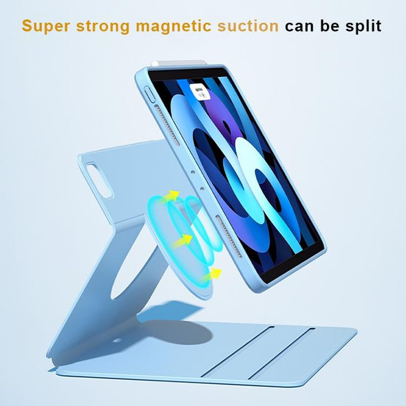 Front Stand Rotating Clear Back Smart Tablet Case - iPad Air 2022 / 2020 10.9(Sky Blue)