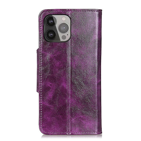 6 Card Slots Leatherette Phone Case - iPhone 14 Pro(Purple)