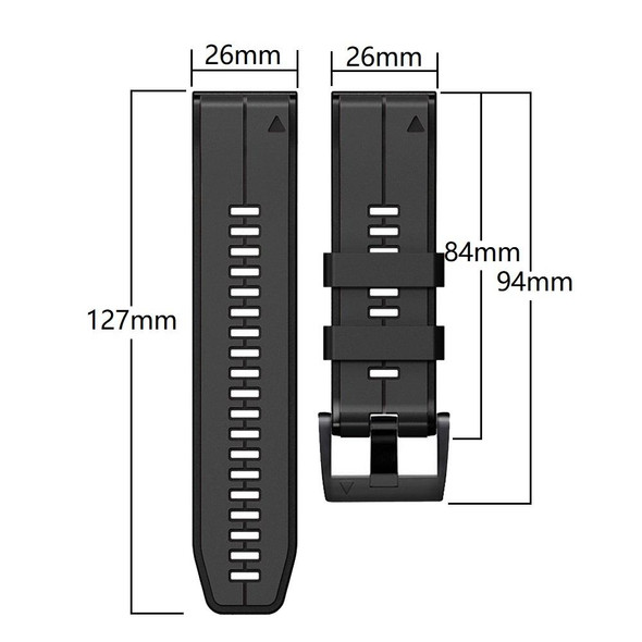 Garmin Fenix 7X 22mm Silicone Sports Two-Color Watch Band(Carbon Ash + Black)