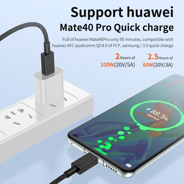 100W USB-C / Type-C to USB-C / Type-C Fast Charging Data Cable, Length:3m(White)