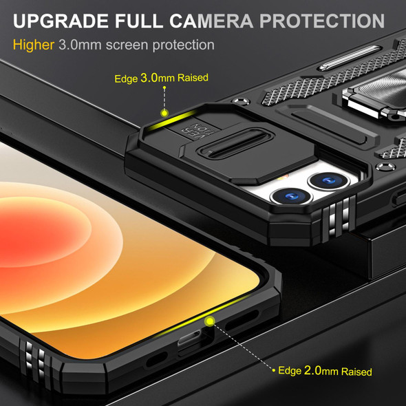 Armor PC + TPU Camera Shield Phone Case - iPhone 12(Black)